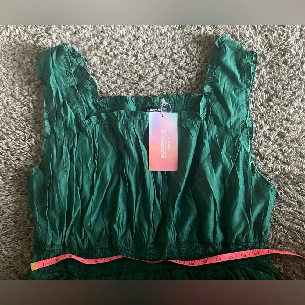Emerald Green Ruffle Maxidress - Picture 4 of 6